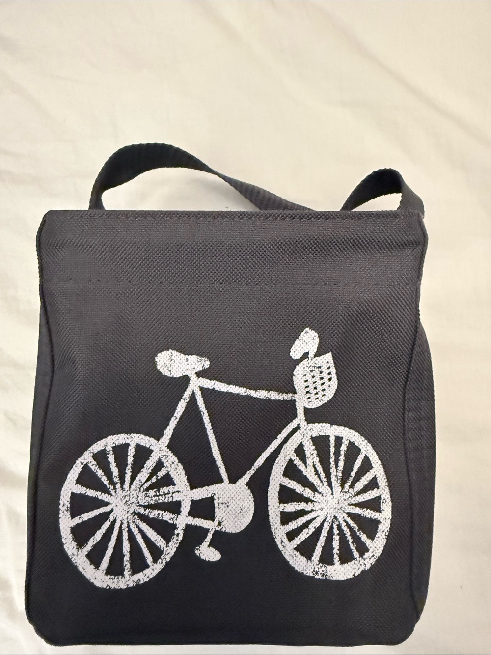 Thirty-One Charcoal Gray Bicycle Graphic tiny tote